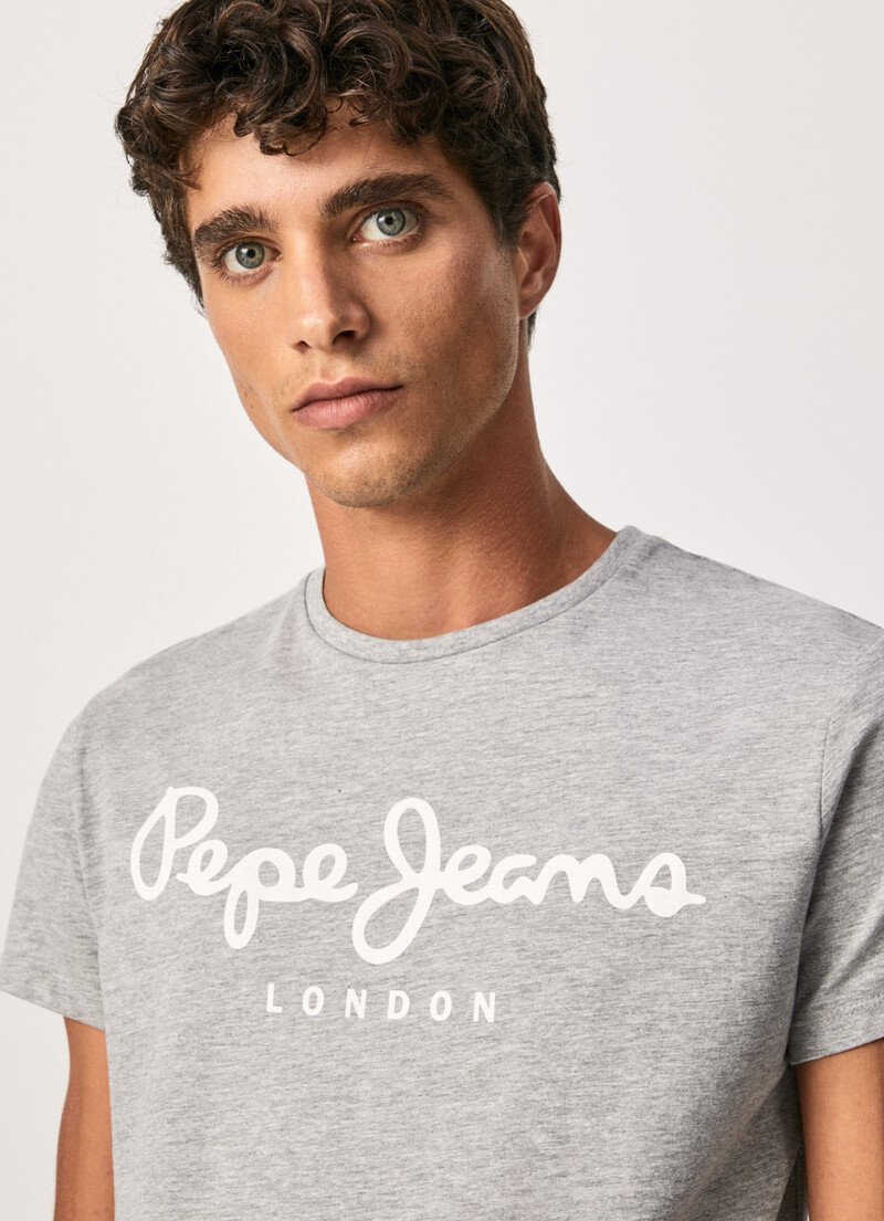 Playeras Pepe Jeans M xico Original Stretch Logo Hombre Grises